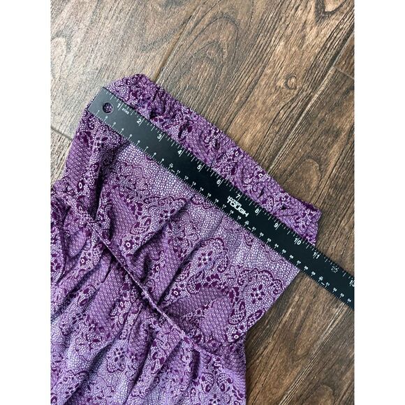 RIP CURL BOHO MEDALLION SCROLL PRINT PURPLE WHITE LINED STRAPLESS MAXI DRESS‎ XS - Picture 7 of 12